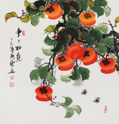 【已售】黃藝三尺斗方《事事如意》