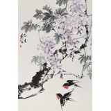 【已售】陳薪名《紫氣東來》 第六屆全國花鳥畫展金獎獲得者