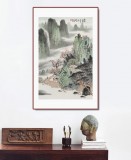 廖崧越 四尺三開《春濕花路雨》 廣西桂林美協(xié)會員