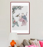 曹建濤 四尺三開《獻佛圖》 獨具特色水墨人物畫家