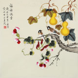 【已售】凌雪 四尺斗方《福祿滿堂》 北京美協會員