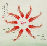 凌雪 四尺斗方《年年有余》 北京美協會員