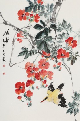 【已售】陳薪名《凌云》 第六屆全國花鳥畫展金獎獲得者