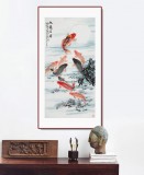 梁景欣 四尺《九龍呈祥》 青大美院學(xué)院派畫家
