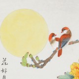【已售】凌雪 四尺斗方《花好月圓》 北京美協(xié)會員