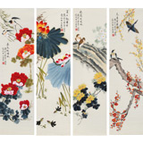 【已售】凌雪 四條屏《春夏秋冬》 北京美協會員