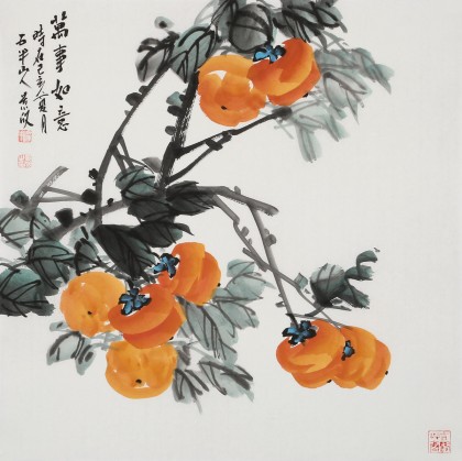 【已售】梁景欣 三尺斗方《萬事如意》 學院派畫家