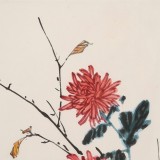 鄒友蒸 《老菊如霞送晚香》1998年作 已故山野派繪畫(huà)大家
