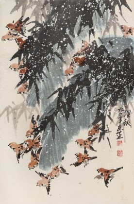 鄒友蒸 《深秋》1990年作 已故山野派繪畫大家
