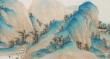 葛化帥 工筆青綠山水畫《江山清遠(yuǎn)圖》 千竹書院成員