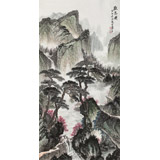【已售】王友金 四尺《觀瀑圖》