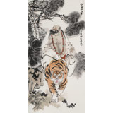 【已售】連紅武 三尺《伏虎圖》 徐悲鴻畫院華北分院副院長