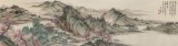 吳顯剛 六尺對(duì)開《春江泛舟》貴州七星關(guān)美協(xié)主席
