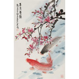 【已售】梁景欣 四尺三開(kāi)《年年有余》 學(xué)院派畫(huà)家