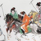 王永剛 四尺《唐女馬球圖》 國家一級美術(shù)（詢價）