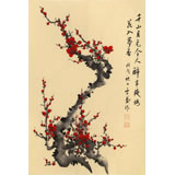 【已售】何華賢 四尺三開(kāi)《千山月色令人醉 半夜梅花入夢(mèng)鄉(xiāng)》 潁淮書(shū)畫(huà)名家