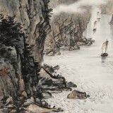 劉金河 四尺三開《瞿塘峽》 中美協(xié)會(huì)員 （詢價(jià)）