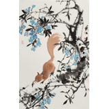 【已售】陳薪名《松林野趣》 中美協會員 第六屆全國花鳥畫展金獎獲得者