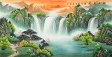 【已售】吳東 四尺《旭日東升》 著名易經(jīng)風(fēng)水畫家