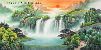 【已售】吳東 四尺《福地安居圖》 著名易經風水畫家