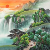 【已售】吳東 四尺《福地安居圖》 著名易經風水畫家
