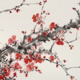 【已售】陳薪名 三尺《喜上眉梢》中美協會員 第六屆全國花鳥畫展金獎獲得者