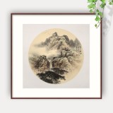 【已售】鄒本財 團扇《山中一夜雨》 公主嶺市美協常務副主席