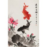 【已售】何一鳴 四尺三開(kāi)《連年有余》