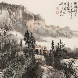 劉奮強 《疏林煙云》 榮寶齋展覽作品 天津師大美術學院研究生