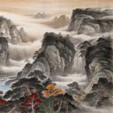 中美協(xié)會員 曹來賓 八尺精品山水畫《霞映石林蒼山醉》