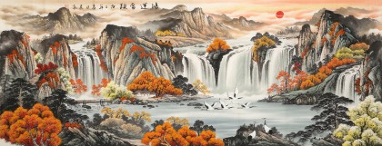 【已售】吳東 小六尺《鴻運當頭》 著名易經風水畫家