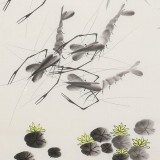 何華賢 三尺《蓮香戲水樂》 潁淮著名書畫家