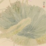 張瑰麗 四尺三開工筆《荷香》 湖南省美術家協會會員