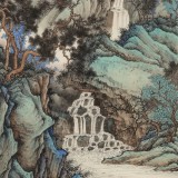 【已售】吳顯剛 《夏山舟行圖》 貴州七星關美協主席