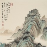 【已售】吳顯剛 《夏山舟行圖》 貴州七星關美協主席