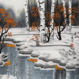 何一鳴 四尺斗方《瑞雪豐年》 冰雪畫(huà)派畫(huà)家 師從于志學(xué)