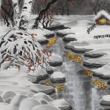 何一鳴 四尺斗方《瑞雪豐年》 冰雪畫派畫家 師從于志學(xué)