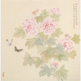 【已售】張瑰麗 四尺斗方工筆《春花爛漫》 湖南省美術家協會會員