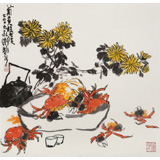 王永剛 三尺斗方《菊黃時候》 國家一級美術(shù)師（詢價）