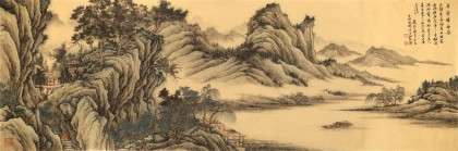 【已售】吳顯剛 小六尺《草堂歸舟圖》貴州七星關(guān)美協(xié)主席