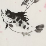 庾超然 四尺三開《有余圖》 黃鶴樓書畫院院長