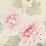 張瑰麗 四尺三開工筆《榮華圖》 湖南省美術家協會會員