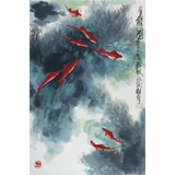 王永剛 四尺三開《有余圖》 國(guó)家一級(jí)美術(shù)師（詢價(jià)）