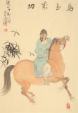 曹建濤 四尺三開《馬到成功》 獨具特色水墨人物畫家