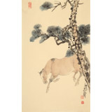 曹建濤 四尺三開《駿馬》 獨(dú)具特色水墨人物畫家