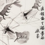 【已售】王守義 四尺三開《蝦趣圖》 中書協會員 齊白石研究會會員